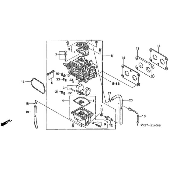 Honda HF2315K1-SBE -  Carburettor Diagram