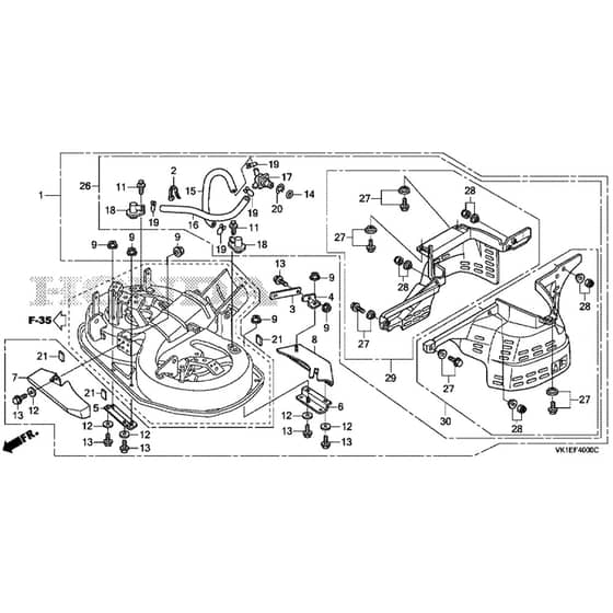 Honda HF2315K2-SBE -  Belt Cover Diagram