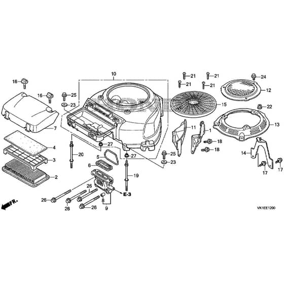 Honda HF2315K2-SBE -  Fan Cover Diagram