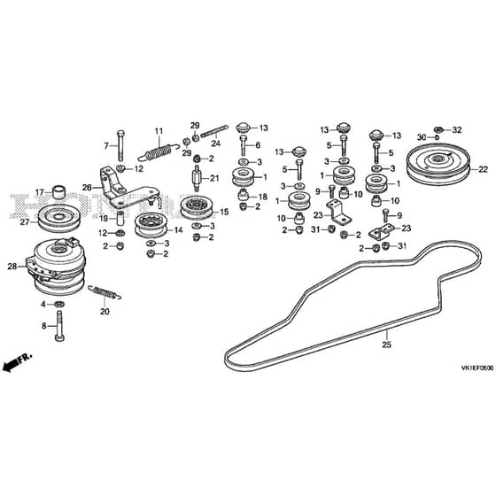 Honda HF2315K2-SBE -  Mission Pulley Diagram