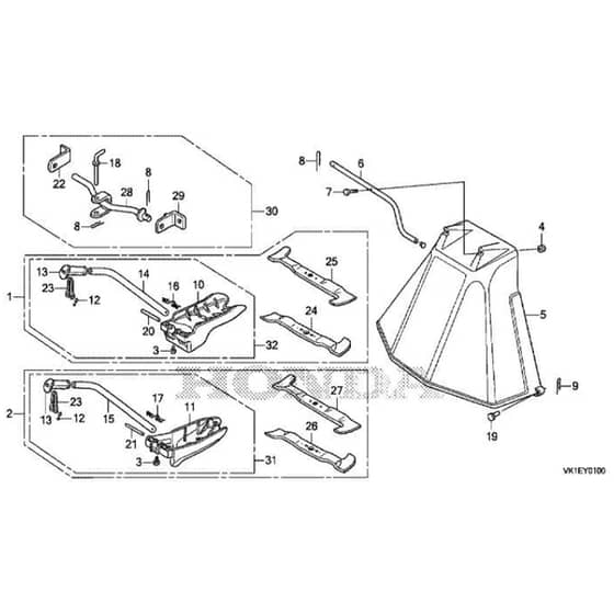 Honda HF2315K2-SBE -  Mulching Kit, Deflector Diagram
