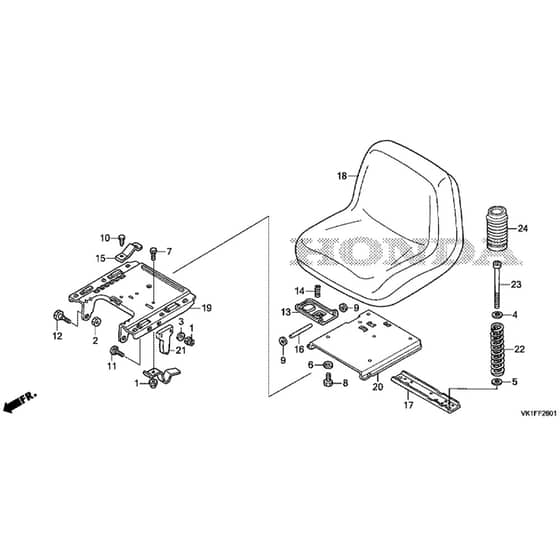 Honda HF2315K3-HME -  Seat Diagram