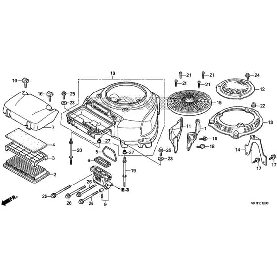 Honda HF2315K3-SBE -  Fan Cover Diagram