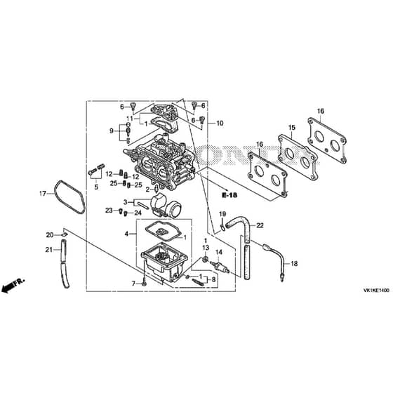 Honda HF2317-HME -  Carburettor Diagram