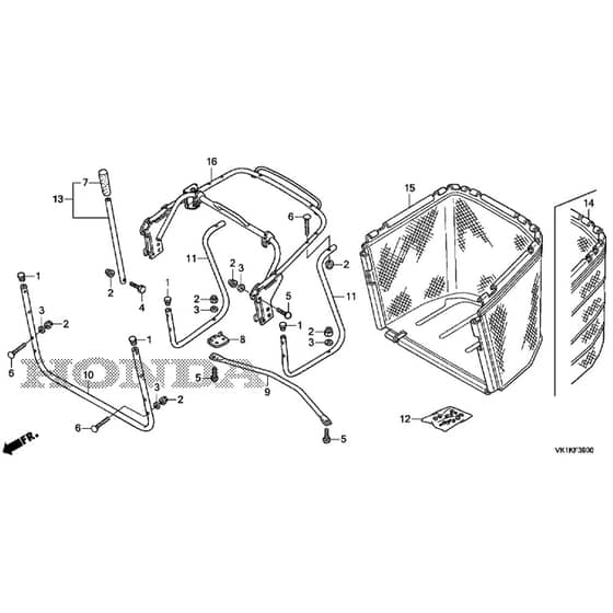 Honda HF2317-HME -  Grass Bag Diagram