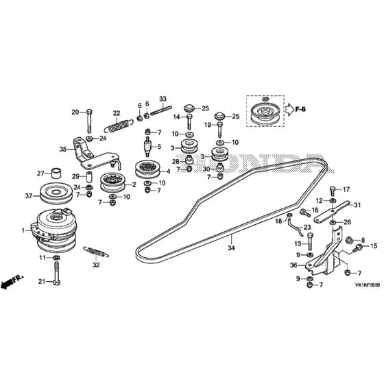 Honda HF2317-HME -  Mission Pulley Diagram