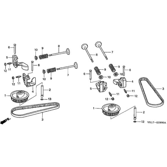 Honda HF2415-SBE -  Camshaft Diagram