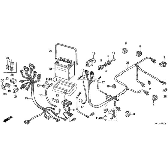Honda HF2415-SBE -  Harness Diagram