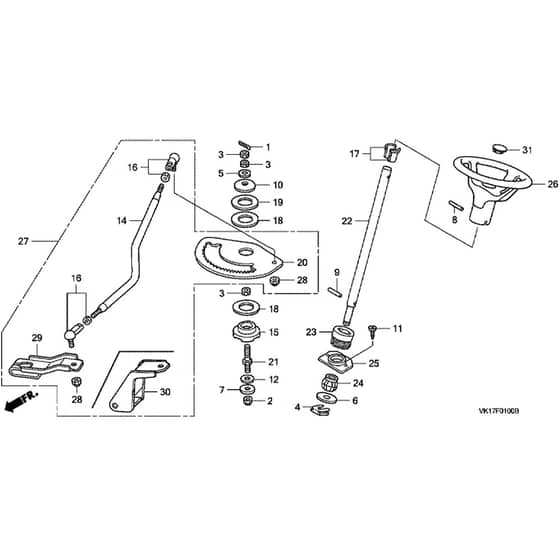 Honda HF2417-HMEA -  Steering Wheel Diagram