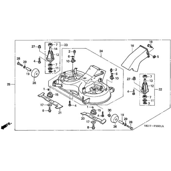 Honda HF2417-HTEA -  Cutting Housing Diagram