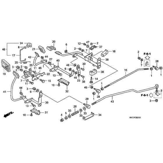 Honda HF2417-HTEA -  Lever Diagram