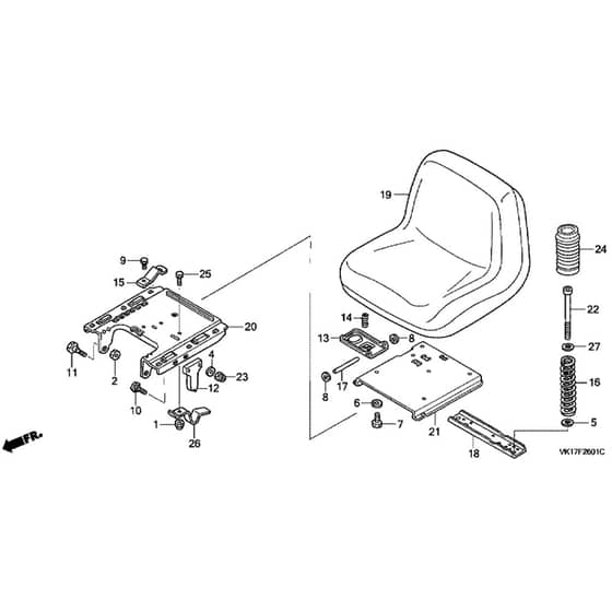 Honda HF2417K2-HTE -  Seat Diagram