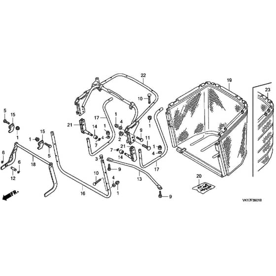 Honda HF2417K2-HTEA -  Grass Bag Diagram