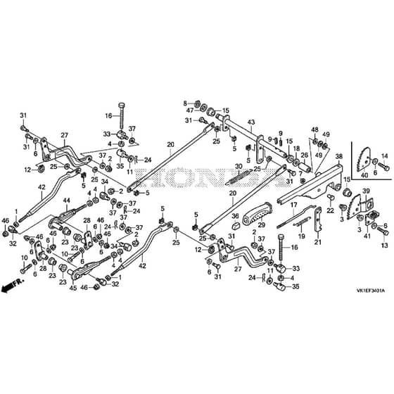Honda HF2417K3-HBE -  Cutting Plate Lifting Diagram
