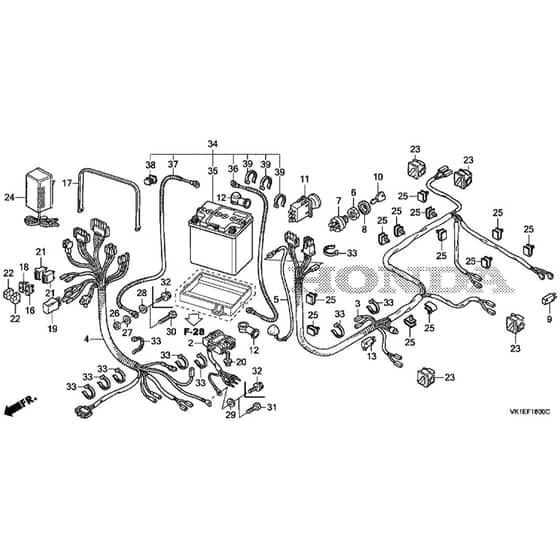 Honda HF2417K3-HBE -  Harness Diagram