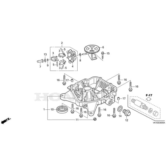 Honda HF2417K3-HBE -  Oil Pan Diagram