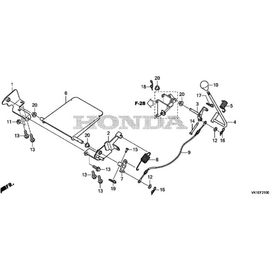 Honda HF2417K3-HTE -  Change Lever Diagram