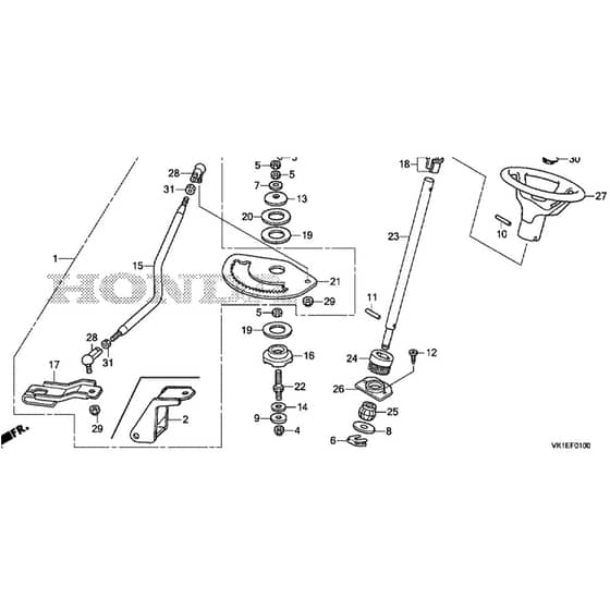 Honda HF2417K3-HTE -  Steering Wheel Diagram