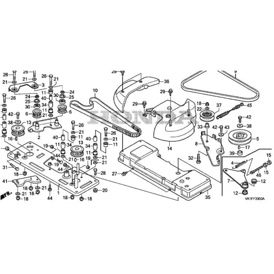 Honda HF2417K4-HBE -  Blades Control Belt Diagram