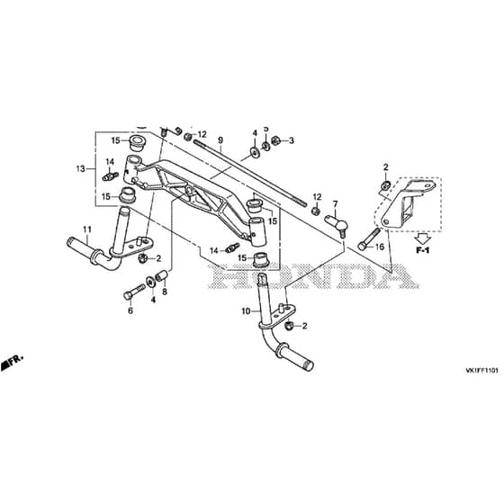 Honda HF2417K4-HBE -  Front Axle Diagram
