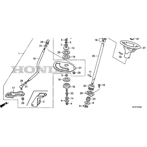Honda HF2417K4-HBE -  Steering Wheel Diagram