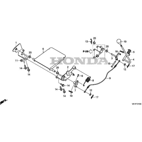Honda HF2417K4-HTE -  Change Lever Diagram