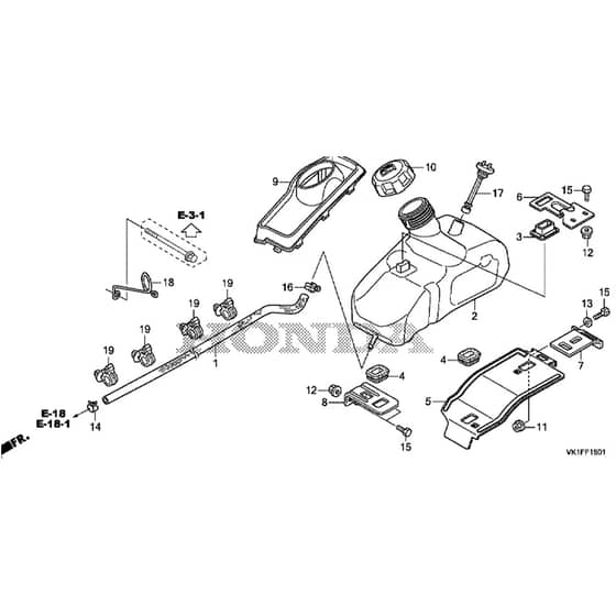 Honda HF2417K4-HTE -  Fuel Tank Diagram