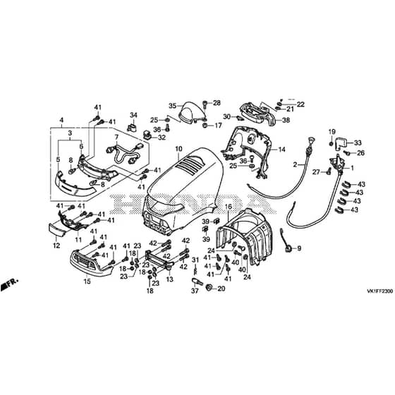 Honda HF2417K4-HTE -  Hood Diagram