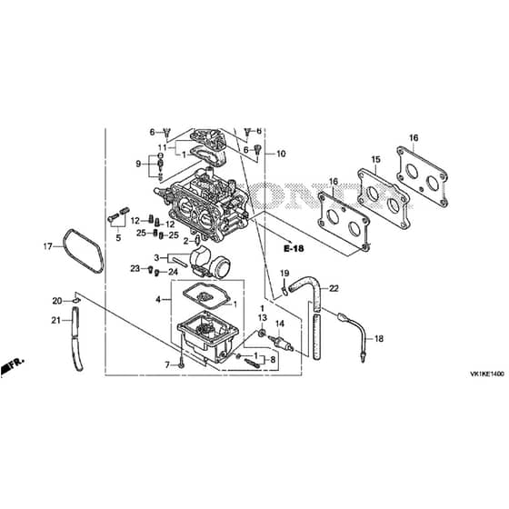 Honda HF2417K5-HBE -  Carburettor Diagram