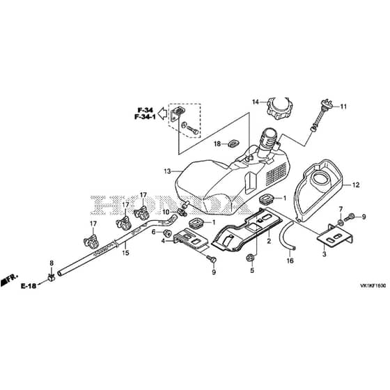Honda HF2417K5-HBE -  Fuel Tank Diagram