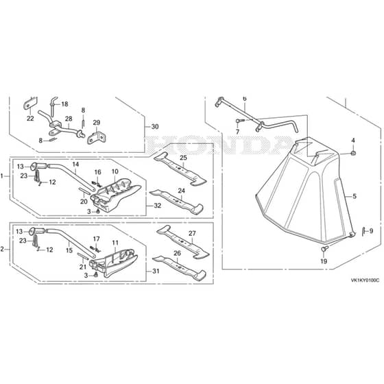 Honda HF2417K5-HBE -  Mulching Kit, Deflector Diagram
