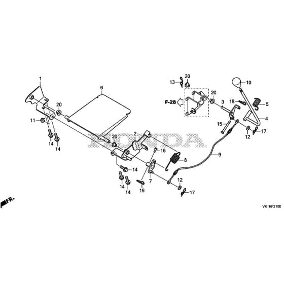 Honda HF2417K5-HME -  Change Lever Diagram