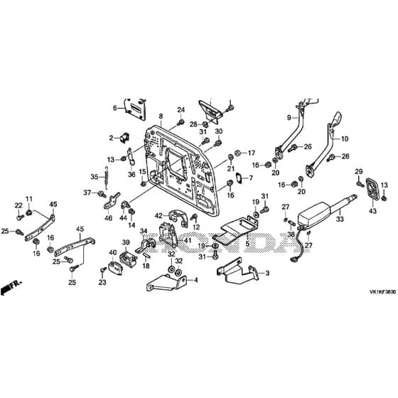 Honda HF2417K5-HME -  Grass Catcher Frame Diagram