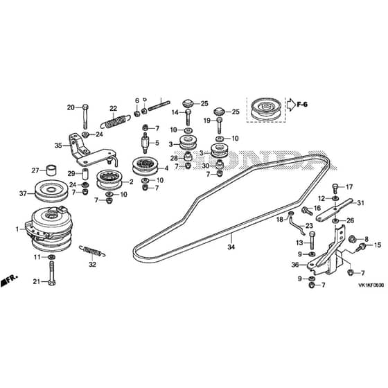 Honda HF2417K5-HME -  Mission Pulley Diagram