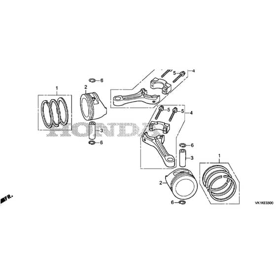 Honda HF2417K5-HME -  Piston Diagram