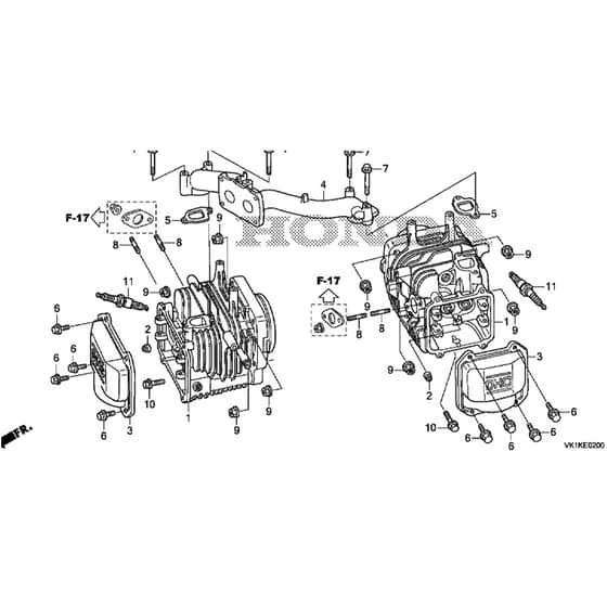 Honda HF2417K5-HTE -  Cylinder Diagram