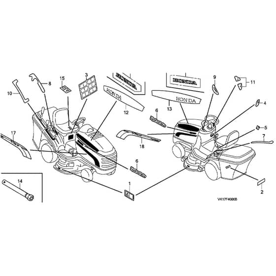 Honda HF2620-HME -  Label, Tool Diagram
