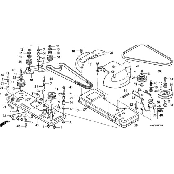 Honda HF2620-HMEA -  Blades Control Belt Diagram