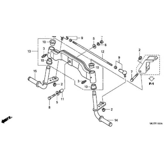 Honda HF2620-HTE -  Front Axle Diagram