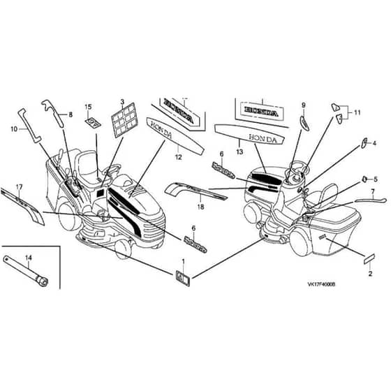 Honda HF2620-HTE -  Label, Tool Diagram