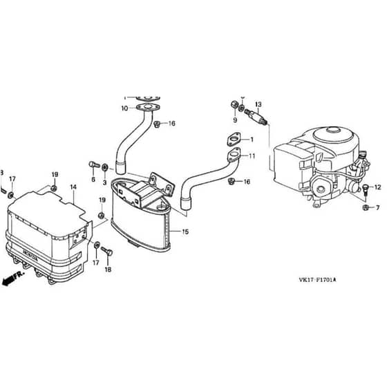 Honda HF2620-HTE -  Muffler Diagram