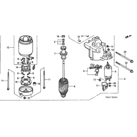 Honda HF2620-HTE -  Starter Motor Diagram