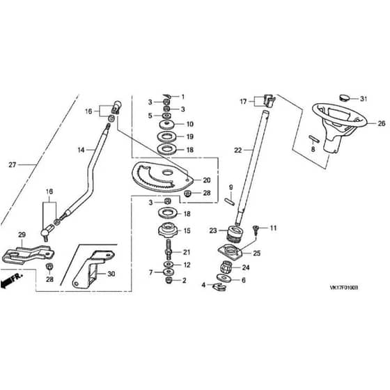 Honda HF2620-HTE -  Steering Wheel Diagram