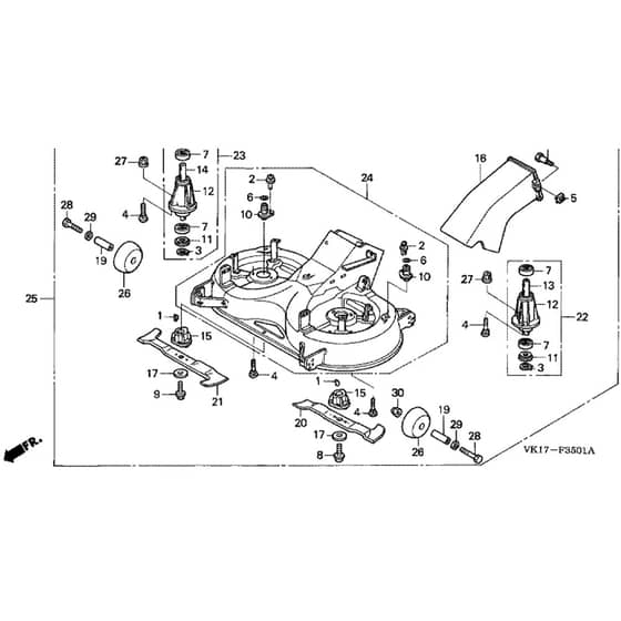 Honda HF2620-HTEA -  Cutting Housing Diagram