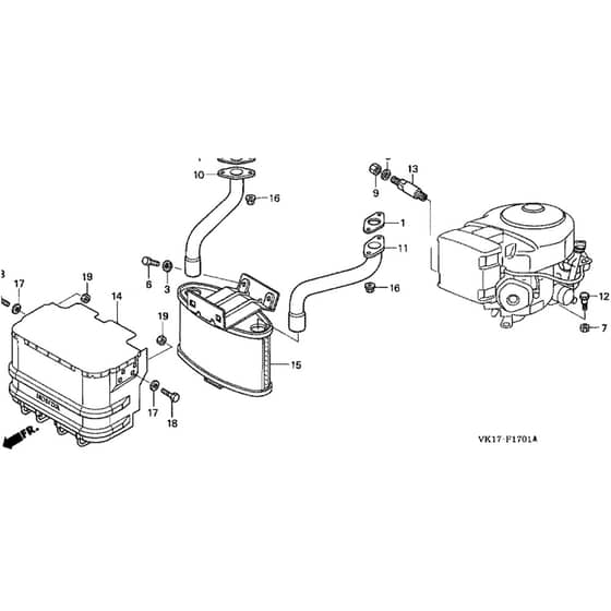 Honda HF2620-HTEA -  Muffler Diagram