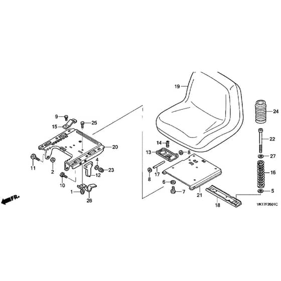 Honda HF2620-HTEA -  Seat Diagram