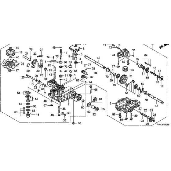 Honda HF2620-HTEA -  Transmission Diagram
