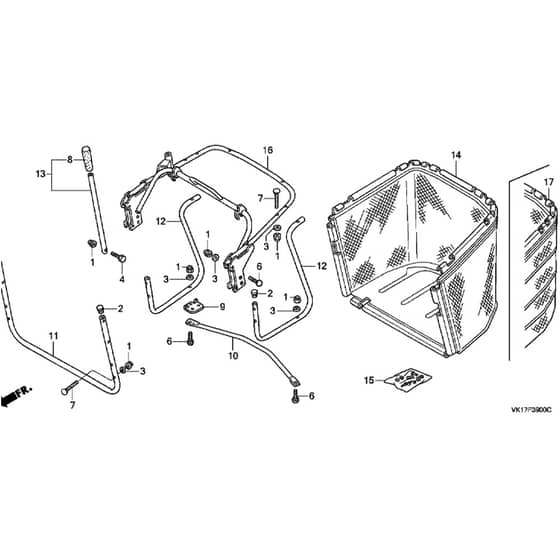 Honda HF2620K1-HME -  Grass Bag Diagram
