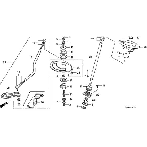 Honda HF2620K1-HME -  Steering Wheel Diagram