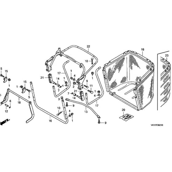 Honda HF2620K1-HTEA -  Grass Bag Diagram